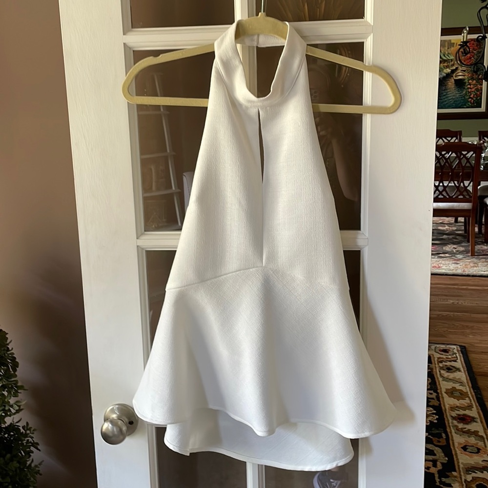 White backless top